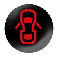 Door open Black circle with red car showing both front doors open