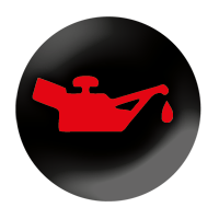 Oil pressure Black circle with red oil can