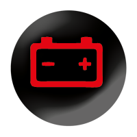 Battery Black circle with red batter