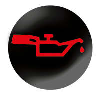 Oil pressure Black circle with red oil can