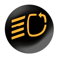 Adaptive lights Black circle with 4 diagonal lines on the left and and arrow making a rectangle on the right
