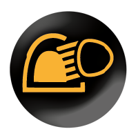 Rain and light sensor Black circle with yellow outline of a lamp
